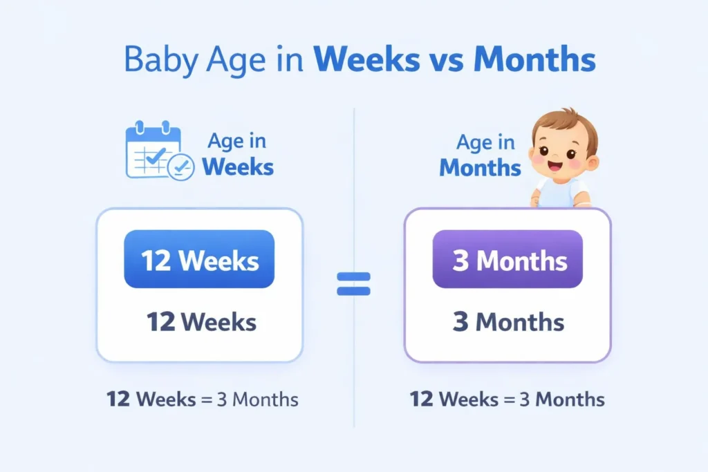 baby age in weeks vs months comparison chart