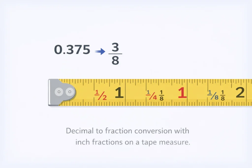 Fraction Calculator, Add, Subtract, Simplify, Convert Online 3 decimal to fraction conversion with tape measure inch fractions example