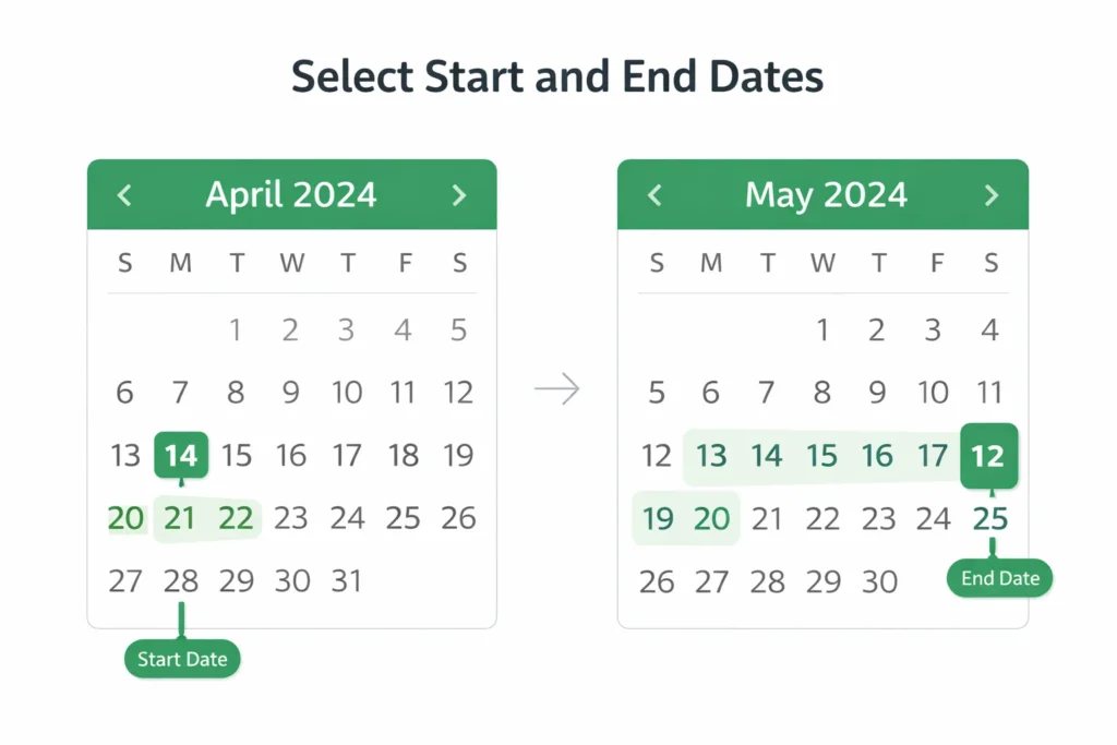 Day Counter, Days Between Dates, Since, Until Tool 3 Select start and end dates on a calendar to count days